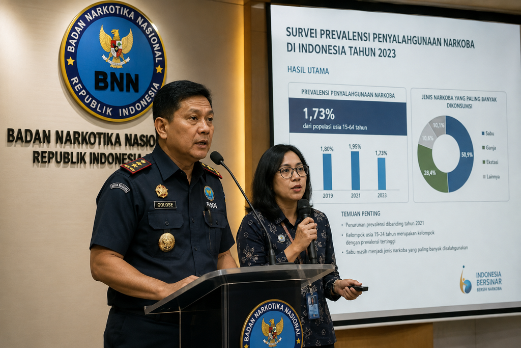 25 Tahun Hari Kesadaran Overdosis Sedunia: Ini Faktanya 5 Pemaparan survei prevalensi penyalahgunaan zat oleh BNN dan BRIN yang mencatat angka 2,11 persen.