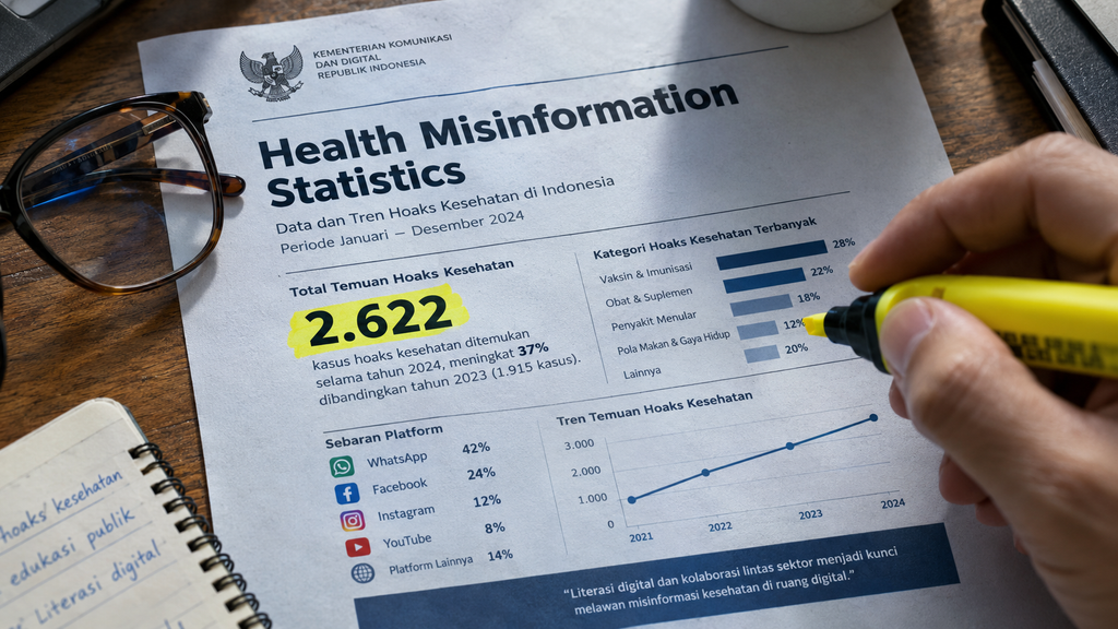 Hoaks Imunisasi Masuk Terbanyak dari 2.600 Hoaks, Picu Ragu Orang Tua 3 Analisis data laporan resmi Komdigi yang mencatat 2.622 temuan hoaks kesehatan.
